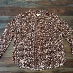 LOFT Floral Print Long Sleeve Blouse